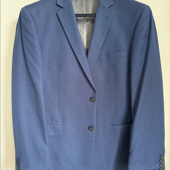 Perry Ellis Portfolio Slim-Fit Suit Navy blue with light blue accent - Picture 2 of 8